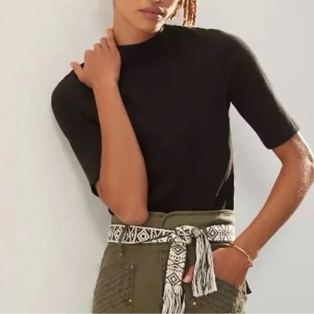Anthropologie Black Short Sleeve Tee